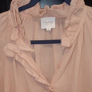 Sundays Blush Ruffled Top
